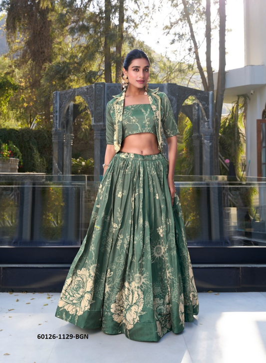 Readymade Lehenga Choli with Silk Jacket – Party & Wedding Wear - 60126