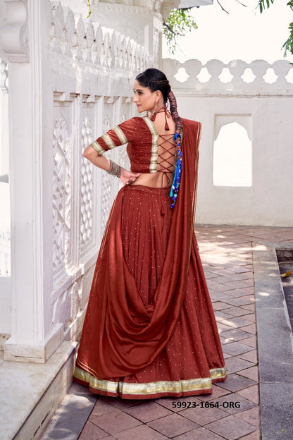 Traditional Chanderi Zari Weaving Lehenga Set – Readymade (With Blouse & Dupatta)