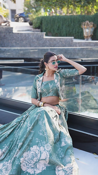 Readymade Lehenga Choli with Silk Jacket – Party & Wedding Wear - 60126